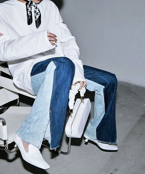 Bicolor Denim Pants